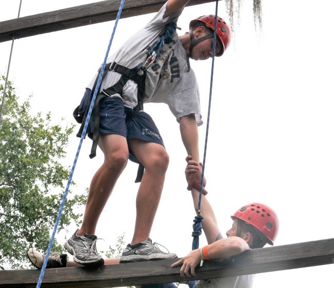 High Ropes Challenge Course Duo Dangle
